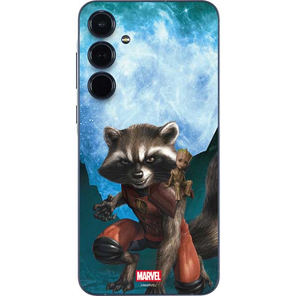 Marvel Rocket and Baby Groot Cosmic Bond Galaxy A36 5G Skin