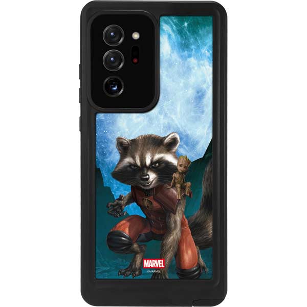 Marvel Rocket and Baby Groot Cosmic Bond Galaxy Note20 Ultra 5G Waterproof Case