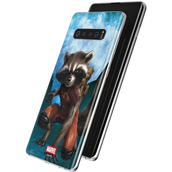 Marvel Rocket and Baby Groot Cosmic Bond Galaxy S10 Plus Skin