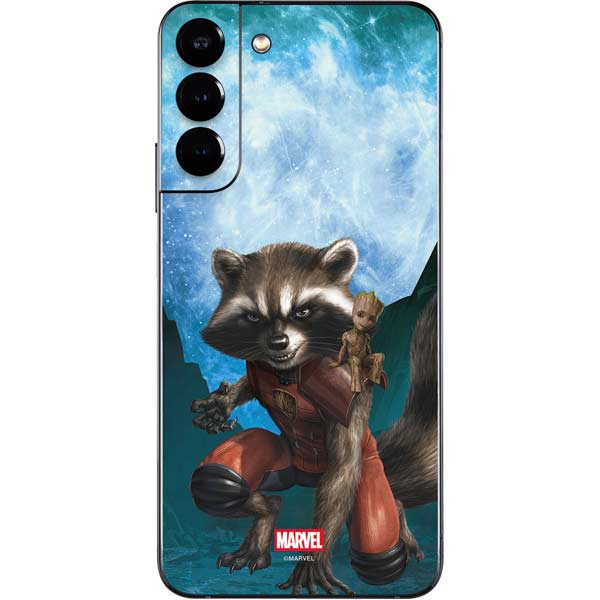Marvel Rocket and Baby Groot Cosmic Bond Galaxy S22 Plus Skin