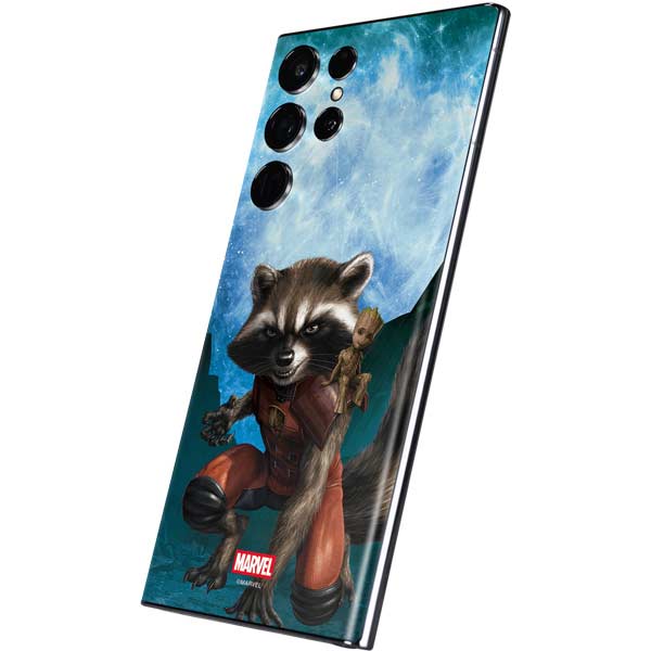 Marvel Rocket and Baby Groot Cosmic Bond Galaxy S22 Ultra Skin