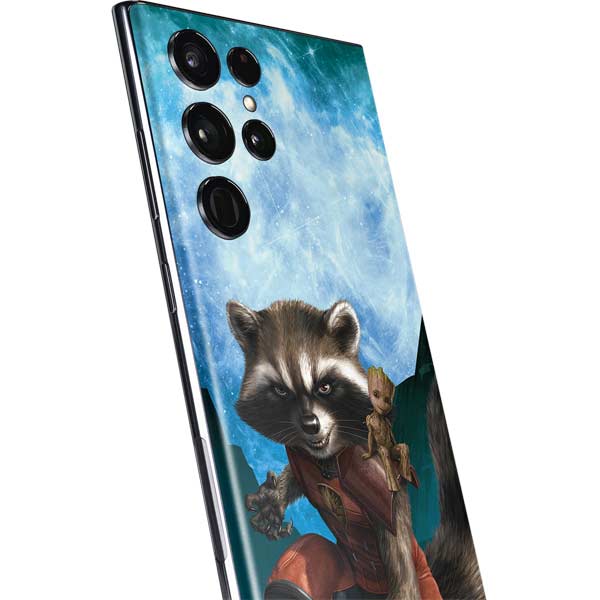 Marvel Rocket and Baby Groot Cosmic Bond Galaxy S22 Ultra Skin
