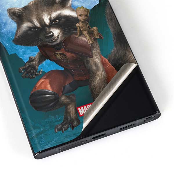 Marvel Rocket and Baby Groot Cosmic Bond Galaxy S22 Ultra Skin