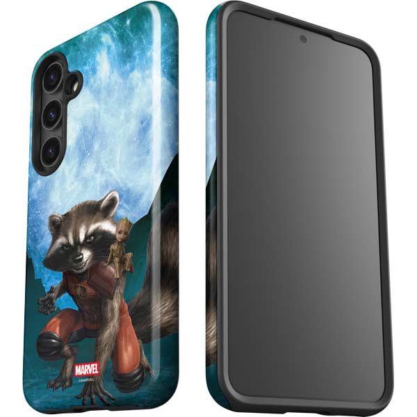 Marvel Rocket and Baby Groot Cosmic Bond Galaxy S25 Impact Case