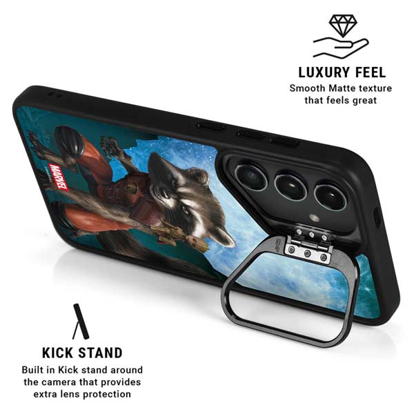 Marvel Rocket and Baby Groot Cosmic Bond Galaxy S25 Plus Kickstand Case