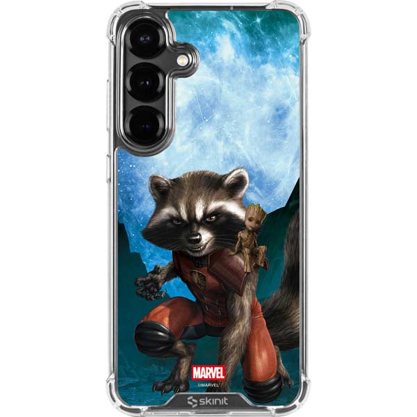 Marvel Rocket and Baby Groot Cosmic Bond Galaxy S26 Clear Case