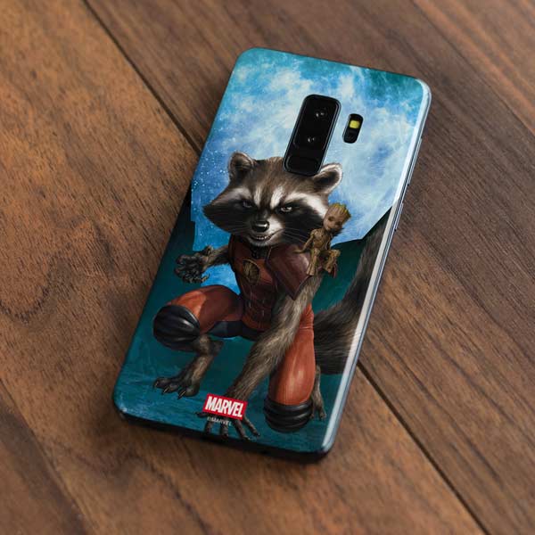 Marvel Rocket and Baby Groot Cosmic Bond Galaxy S9 Plus Skin