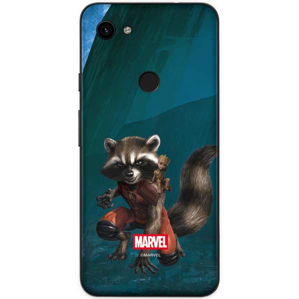 Marvel Rocket and Baby Groot Cosmic Bond Google Pixel 3a Skin