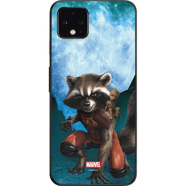 Marvel Rocket and Baby Groot Cosmic Bond Google Pixel 4 Skin