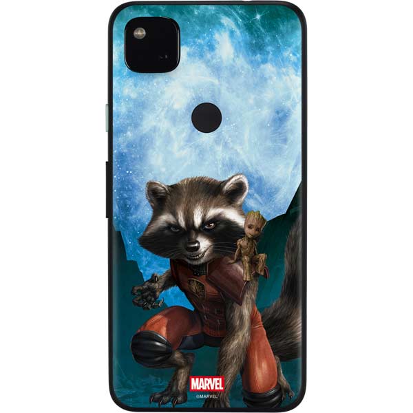 Marvel Rocket and Baby Groot Cosmic Bond Google Pixel 4a Skin