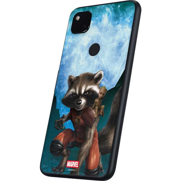 Marvel Rocket and Baby Groot Cosmic Bond Google Pixel 4a Skin