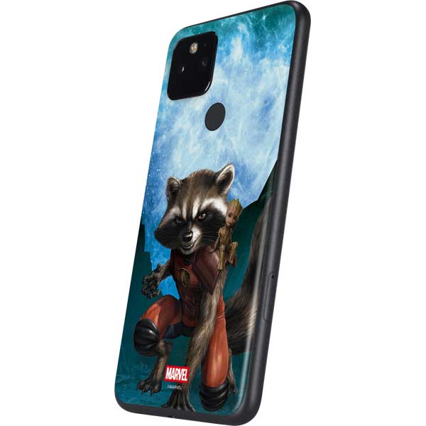 Marvel Rocket and Baby Groot Cosmic Bond Google Pixel 5 Skin
