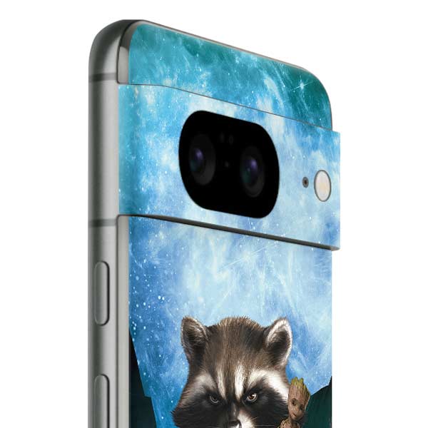 Marvel Rocket and Baby Groot Cosmic Bond Google Pixel 8 Skin