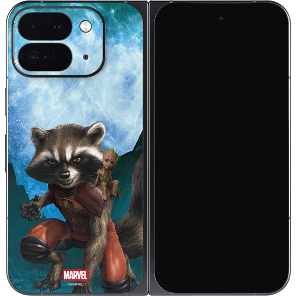 Marvel Rocket and Baby Groot Cosmic Bond Google Pixel 9 Pro Fold Skin