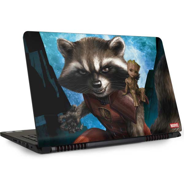 Marvel Rocket and Baby Groot Cosmic Bond Dell Inspiron Skin