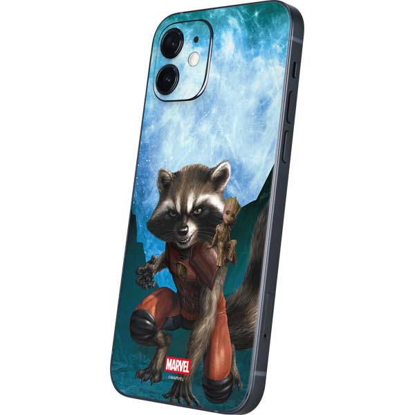 Marvel Rocket and Baby Groot Cosmic Bond iPhone 12 Mini Skin