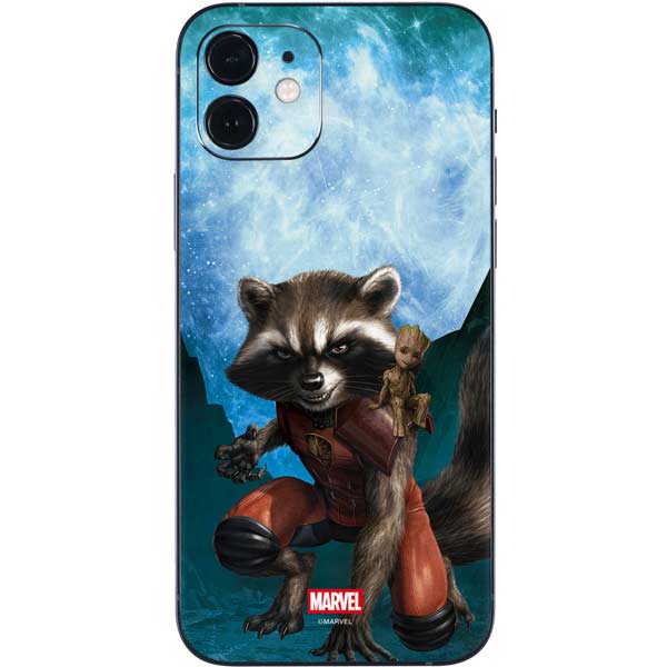 Marvel Rocket and Baby Groot Cosmic Bond iPhone 12 Skin