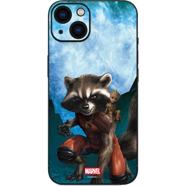 Marvel Rocket and Baby Groot Cosmic Bond iPhone 13 Skin