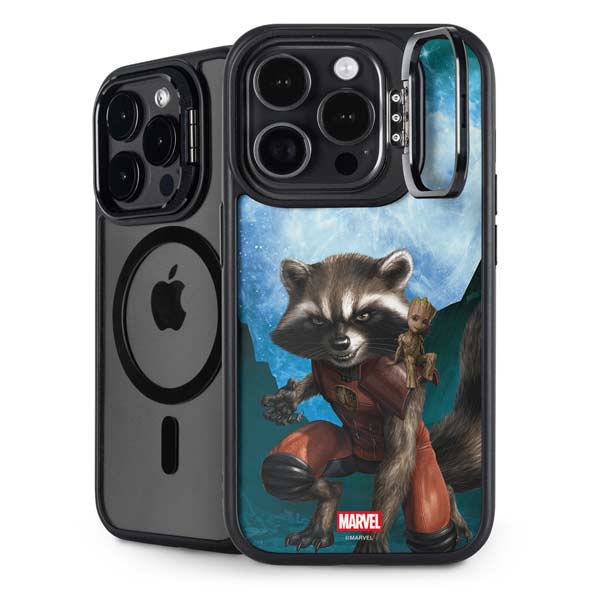 Marvel Rocket and Baby Groot Cosmic Bond iPhone 14 Pro Kickstand Case