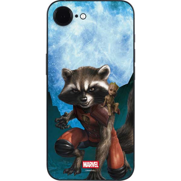 Marvel Rocket and Baby Groot Cosmic Bond iPhone 16e Skin