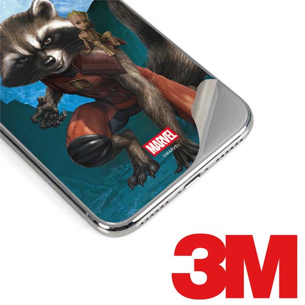 Marvel Rocket and Baby Groot Cosmic Bond iPhone X Skin