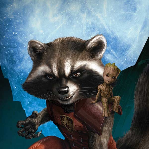 Marvel Rocket and Baby Groot Cosmic Bond iPhone X Skin