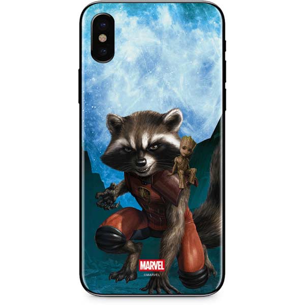 Marvel Rocket and Baby Groot Cosmic Bond iPhone XS Max Skin