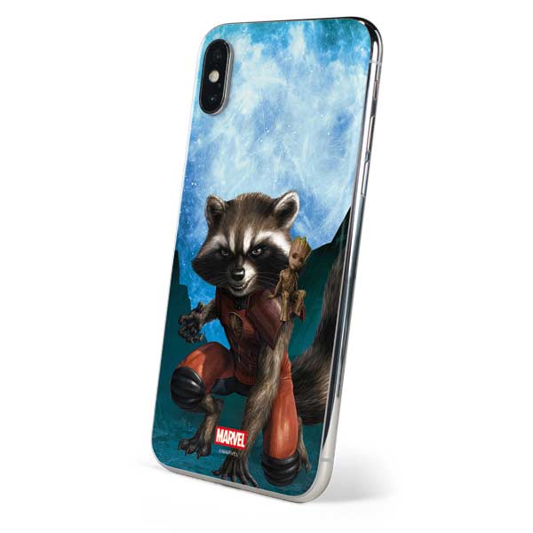 Marvel Rocket and Baby Groot Cosmic Bond iPhone XS Max Skin