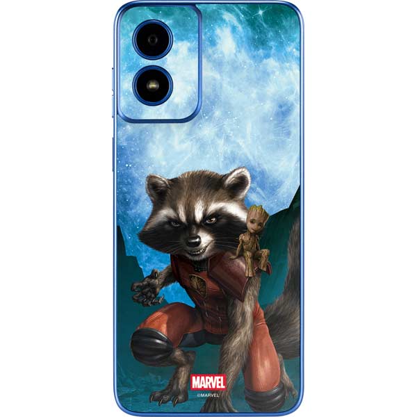 Marvel Rocket and Baby Groot Cosmic Bond Moto G Play 4G (2024) Skin