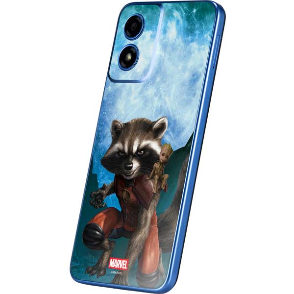 Marvel Rocket and Baby Groot Cosmic Bond Moto G Play 4G (2024) Skin