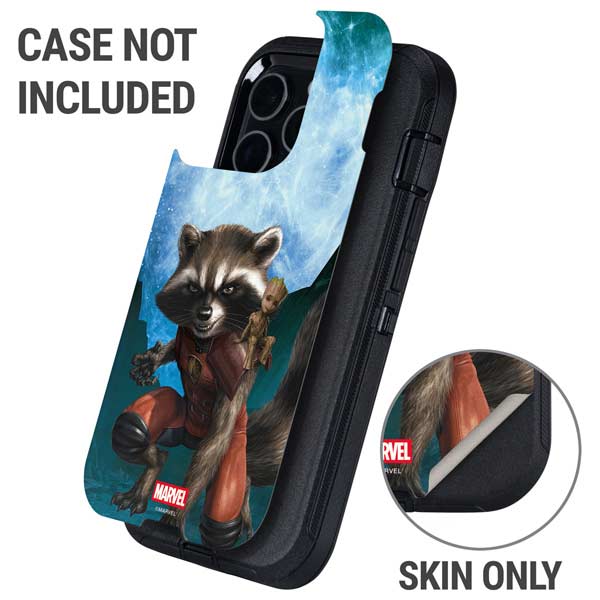 Marvel Rocket and Baby Groot Cosmic Bond Otterbox Defender iPhone Skin