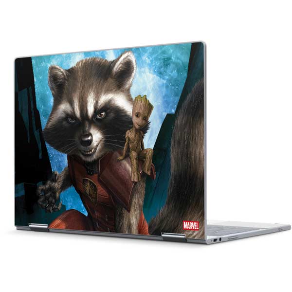 Marvel Rocket and Baby Groot Cosmic Bond Pixelbook Skin