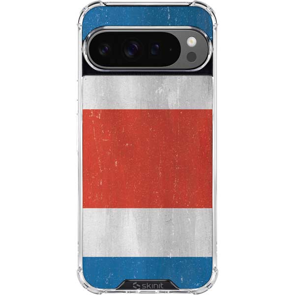 Costa Rican Flag Distressed Google Pixel 10 Pro XL Clear Case