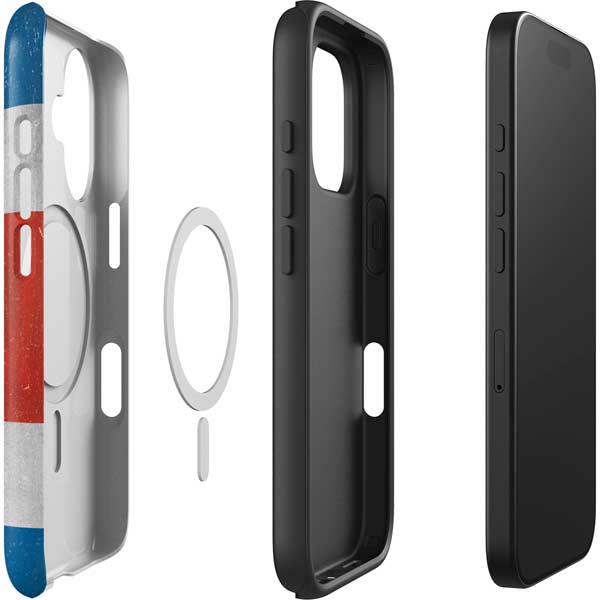 Costa Rican Flag Distressed iPhone 16 Magsafe Impact Case