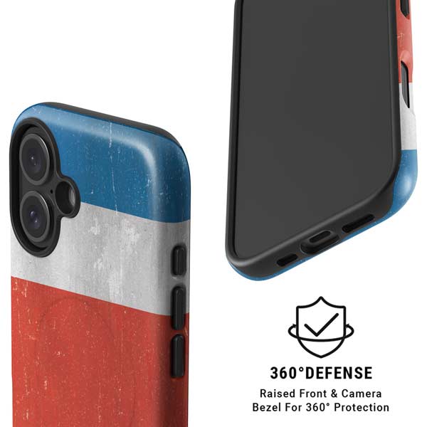 Costa Rican Flag Distressed iPhone 16 Magsafe Impact Case