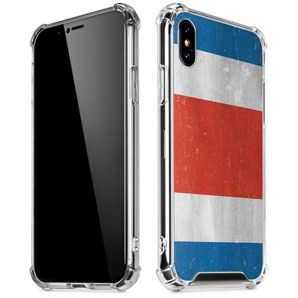 Costa Rican Flag Distressed iPhone X/XS Clear Case