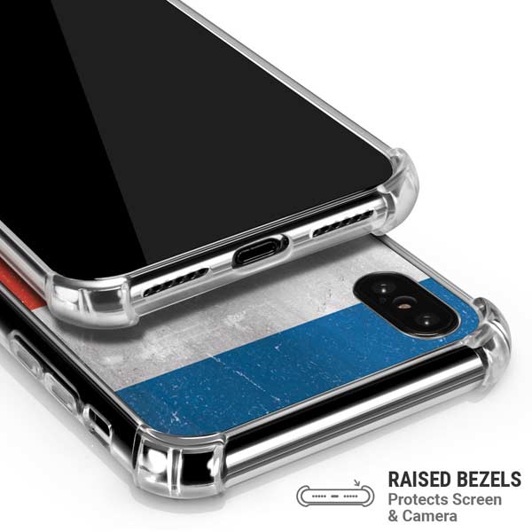 Costa Rican Flag Distressed iPhone X/XS Clear Case