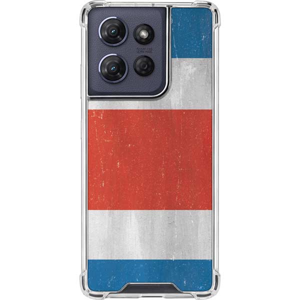 Costa Rican Flag Distressed Moto G 5G (2025) Clear Case