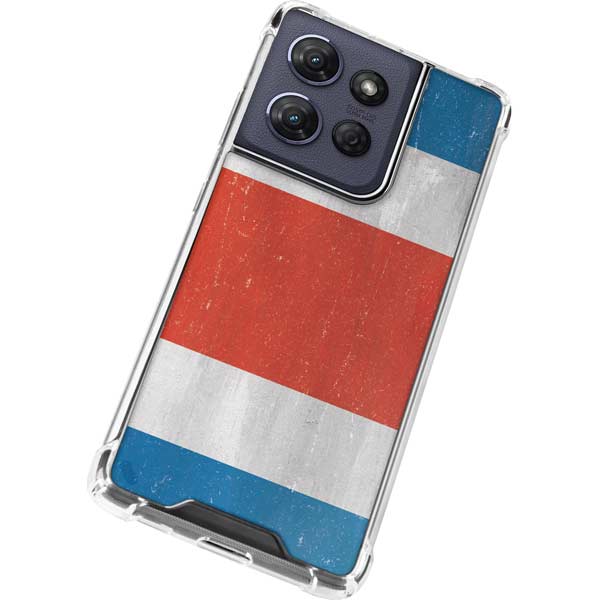 Costa Rican Flag Distressed Moto G Play 5G (2025) Clear Case