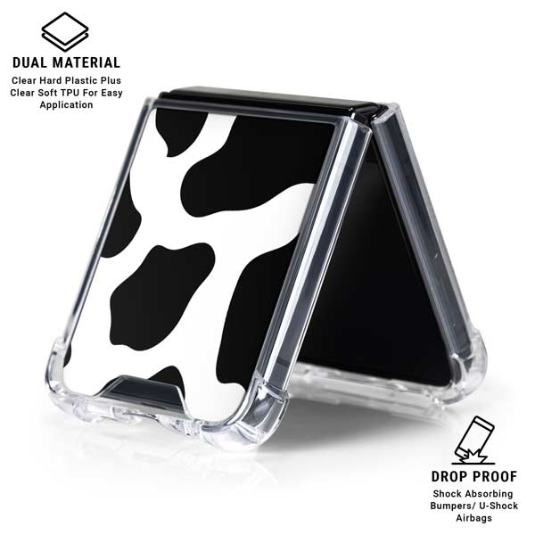 Cow Print Galaxy Z Flip7 Clear Case