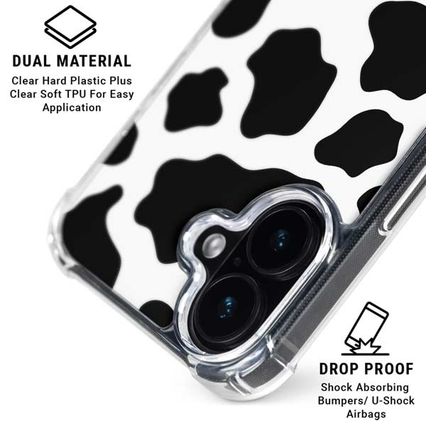 Cow Print iPhone 16 Plus Clear Case