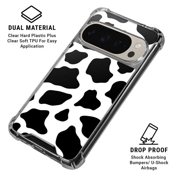Cow Print Pixel 9 Pro XL Clear Case