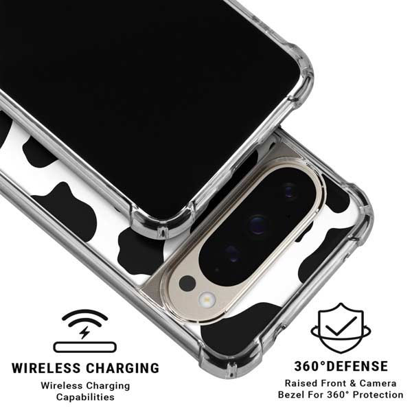 Cow Print Pixel 9 Pro XL Clear Case
