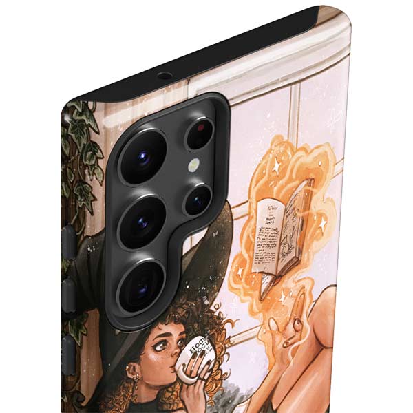 Cozy Autumn Library Witch with Cat and Coffee by Ivy Dolamore Galaxy S23 Ultra Pro Case