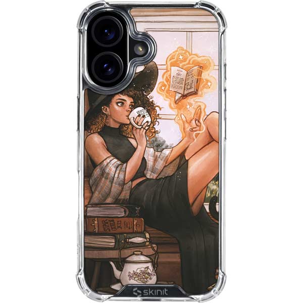 Cozy Autumn Library Witch with Cat and Coffee by Ivy Dolamore iPhone 17 Clear Case