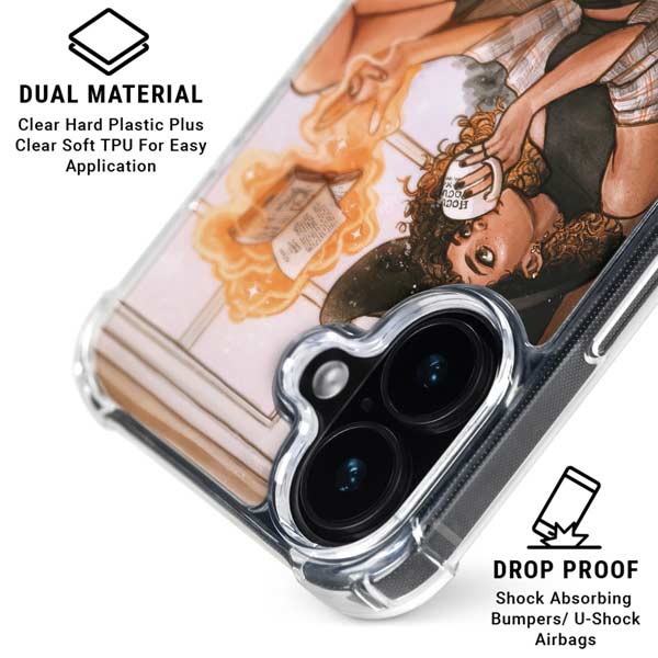 Cozy Autumn Library Witch with Cat and Coffee by Ivy Dolamore iPhone 17 Clear Case