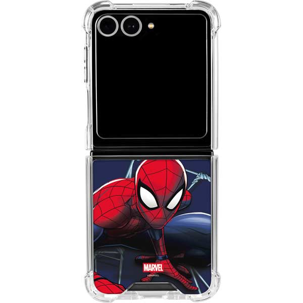 Marvel Spiderman Crawling Spiderman Galaxy Z Flip7 Clear Case