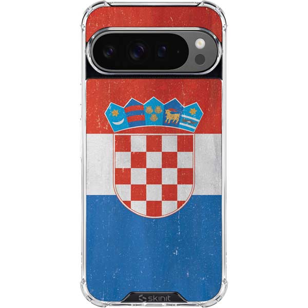Croatia Flag Distressed Google Pixel 10 Pro Clear Case
