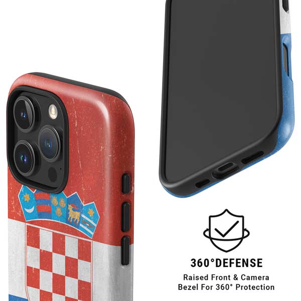 Croatia Flag Distressed iPhone 16 Pro Magsafe Impact Case
