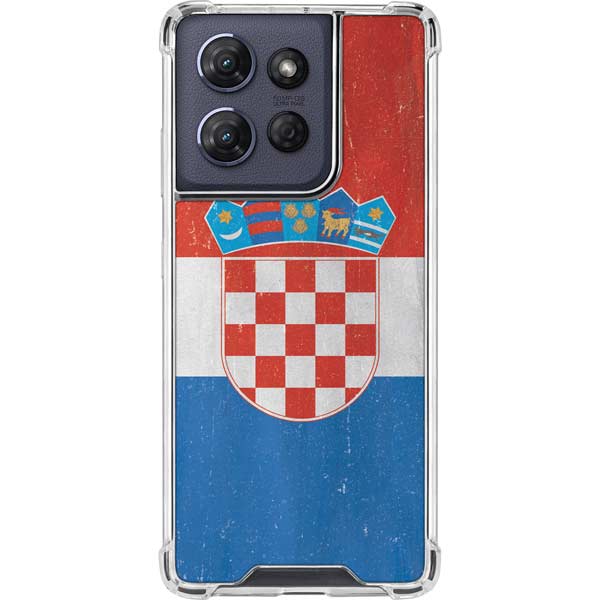 Croatia Flag Distressed Moto G 5G (2025) Clear Case